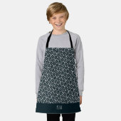 Driehoeken Blauw Wit Minimaal Patroon Schort (Gedragen)