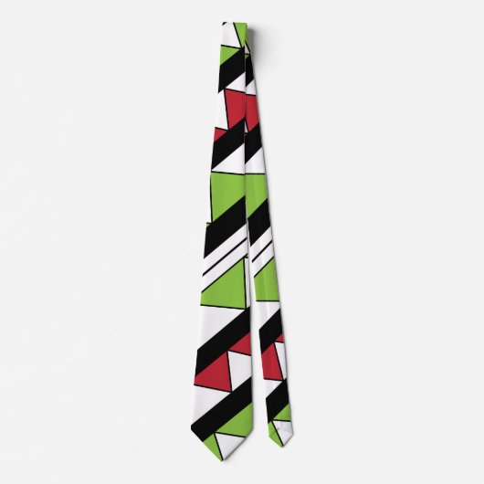 Driehoeken Diagonaal Stripspatroon Stropdas (Voorkant)