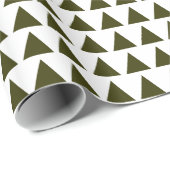 Driehoeken - Donkere olijfolie op wit Cadeaupapier (Rol Hoek)