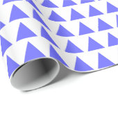 Driehoeken - Elektrisch blauw op wit Cadeaupapier (Rol Hoek)
