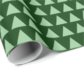 Driehoeken - Faded groen op donkerbos groen Cadeaupapier (Rol Hoek)