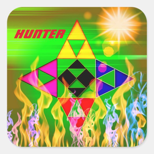 Driehoeken Galore Kind Collectie - Sticker/kleuren Vierkante Sticker (Voorkant)