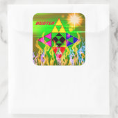 Driehoeken Galore Kind Collectie - Sticker/kleuren Vierkante Sticker (Tas)