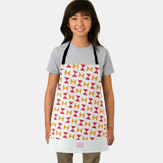 Driehoeken Geel Roze Minimaal Patroon Schort (Insitu)