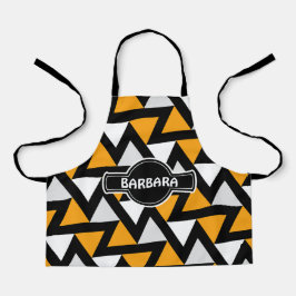 Driehoeken Geel Zwart Minimaal Patroon Schort