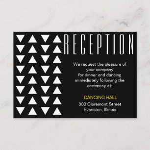 Driehoeken Gele accent bruiloft receptie invoegen Informatiekaartje