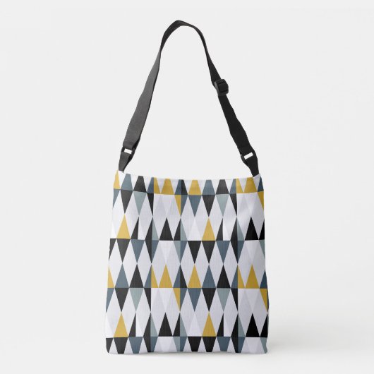 Driehoeken:  geometrisch patroon. crossbody tas (Achterkant)