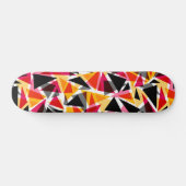 Driehoeken, geometrische vormen, geel en rood persoonlijk skateboard (Horizontaal)