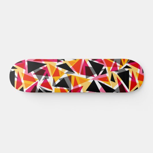 Driehoeken, geometrische vormen, geel en rood persoonlijk skateboard (Horizontaal)