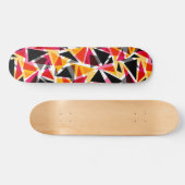 Driehoeken, geometrische vormen, geel en rood persoonlijk skateboard (Horizontaal)