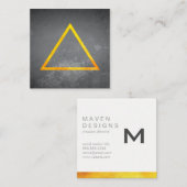 Driehoeken / Gouden textuur / leisteen Vierkante Visitekaartje (Voorkant / Achterkant)