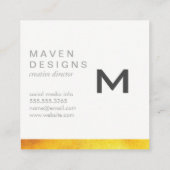 Driehoeken / Gouden textuur / leisteen Vierkante Visitekaartje (Achterkant)