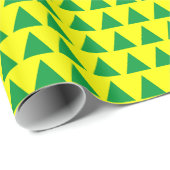 Driehoeken - Groen gras op geel Cadeaupapier (Rol Hoek)