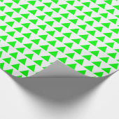 Driehoeken - groen op wit cadeaupapier (Hoek)