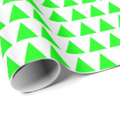 Driehoeken - groen op wit cadeaupapier (Rol Hoek)