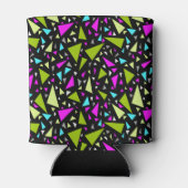 Driehoeken groene karmozijnrode kleuren op zwarte blikjeskoeler (Achterkant)