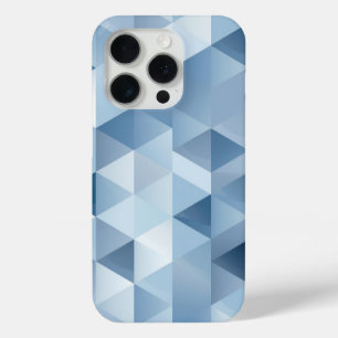 Driehoeken in blauw en grijs iPhone 15 pro case