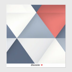 Driehoeken in grijstinten met rood sticker