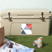 Driehoeken in grijstinten met rood sticker (Koeler)