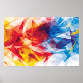 Driehoeken in levendige primaire kleuren poster