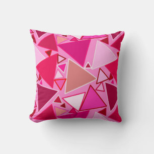 Driehoeken in Mid-Century Modern-stijl, Roze en Bo Kussen