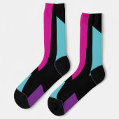 Driehoeken in roze, Paarse, blauw en zwart Sokken (Links)