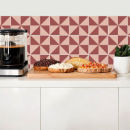 Driehoeken in sienna en roze kwarts geometrische tegeltje