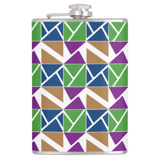 Driehoeken in verschillende hoeken Grafisch ontwer Heupfles (Voorkant)