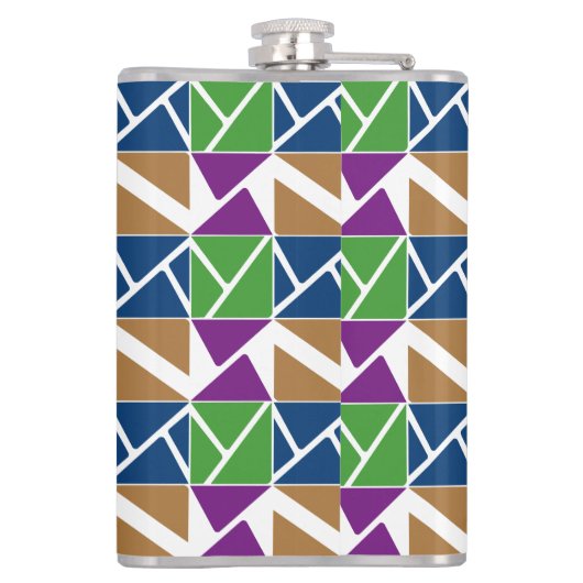 Driehoeken in verschillende hoeken Grafisch ontwer Heupfles (Achterkant)