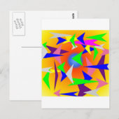 driehoeken met een geel achtergrond briefkaart (Voorkant / Achterkant)
