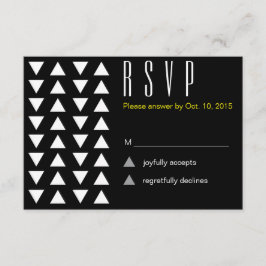 Driehoeken Modern patroon bruiloft RSVP Kaartje