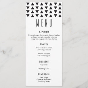 Driehoeken Modern Wedding Menu