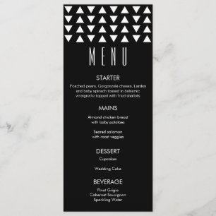 Driehoeken Modern Wedding Menu