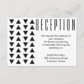 Driehoeken Moderne Bruiloft Receptie insert kaart (Voorkant)