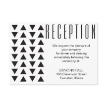 Driehoeken Moderne Bruiloft Receptie insert kaart