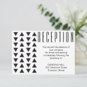 Driehoeken Moderne Bruiloft Receptie insert kaart (Staand voorkant)