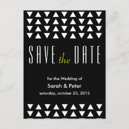 Driehoeken moderne bruiloft Save the Date Briefkaa Aankondigingskaart
