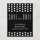 Driehoeken moderne bruiloft Save the Date Briefkaa Aankondigingskaart (Voorkant)