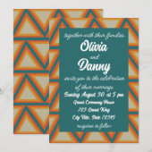 Driehoeken Moderne Geometrische Kleurrijke Bruilof Kaart (Voorkant / Achterkant)