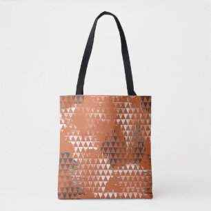 Driehoeken Naadloos: Oranje achtergrond Tote Bag