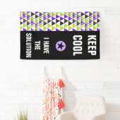 Driehoeken naadloos patroon - groen zwart violet spandoek (Insitu)