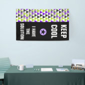 Driehoeken naadloos patroon - groen zwart violet spandoek (Beurs)