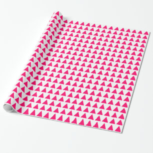 Driehoeken - Neon Red op White Cadeaupapier
