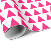 Driehoeken - Neon Red op White Cadeaupapier (Rol Hoek)