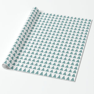 Driehoeken - Ocean Green op White Cadeaupapier