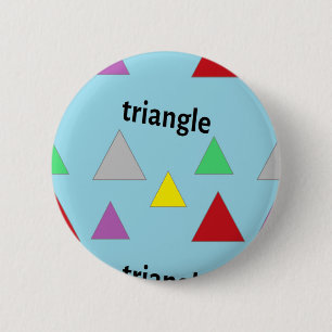 Driehoeken patroon op blauw ronde button 5,7 cm