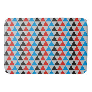 Driehoeken patroon - rood zwart blauw badmat
