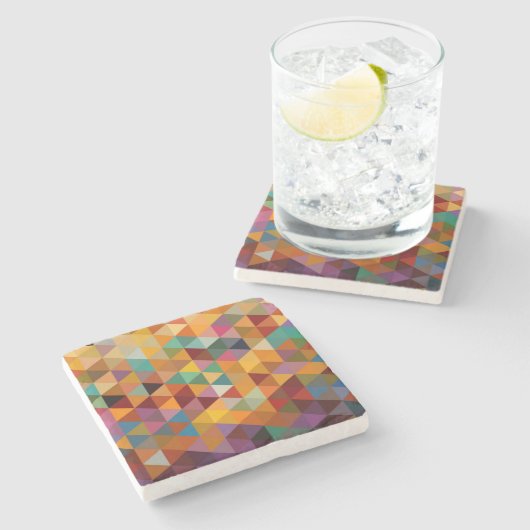  driehoeken Patroonachtergrond. Stenen Onderzetter (Zijkant)