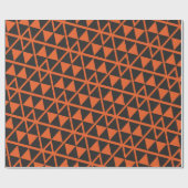 Driehoeken Sinaasappel Zwart Minimal Pattern Cadeaupapier (Vlak)
