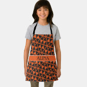 Driehoeken Sinaasappel Zwart Minimal Pattern Schort (Insitu)